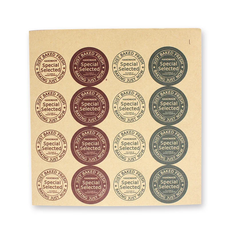 

16Sheets 160Pcs Vintage Special Selected Baking Just Now Hand Made Sealing Label Kraft Sticker Cake DIY Gift Stickers M1029
