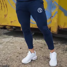 Новые мужские фитнес бодибилдинг узкий пот брюки мужские тренажерные залы хлопковые брюки Повседневная модная спортивная одежда для бега брендовые узкие брюки