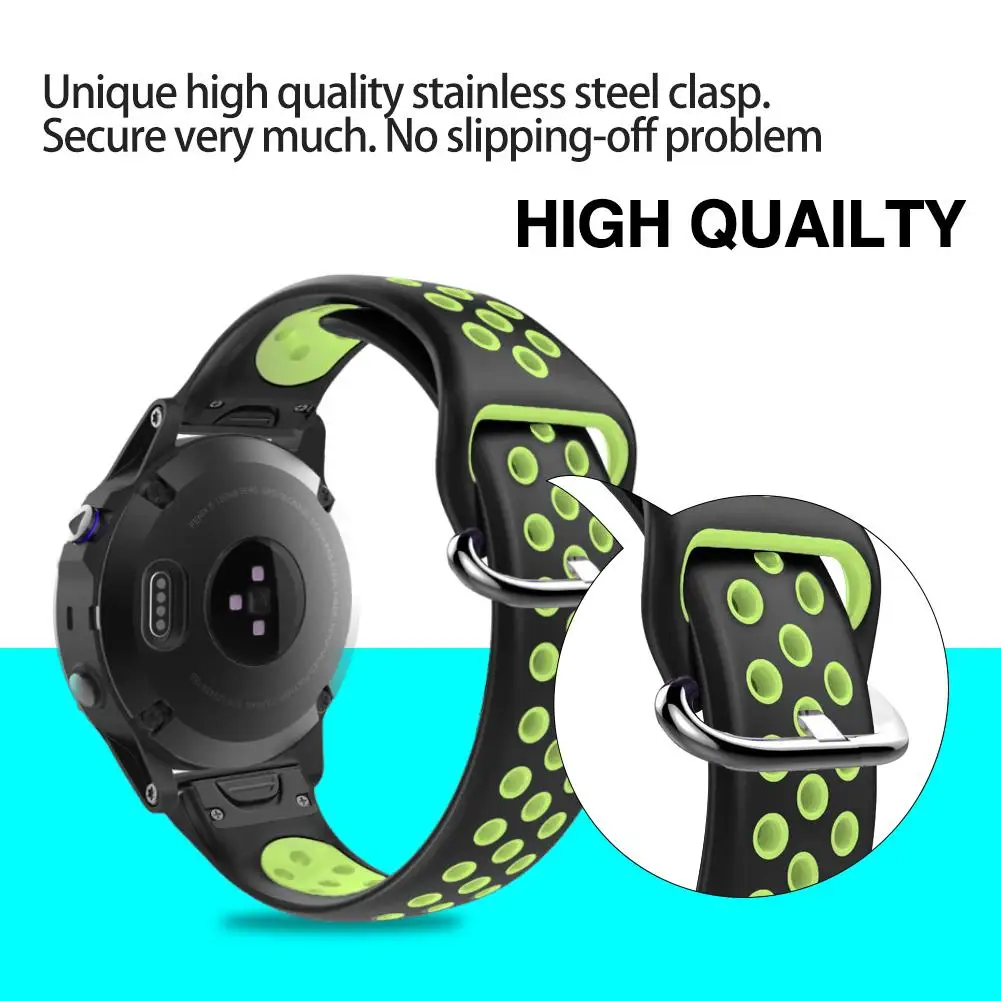 Быстроразъемный ремешок для часов Quickfit силиконовый спортивный на запястье Garmin