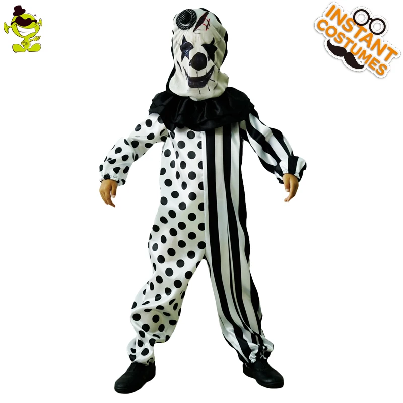 Boys Killer Clown Costumes Halloween Masquerade Party Role Play Outfit ...