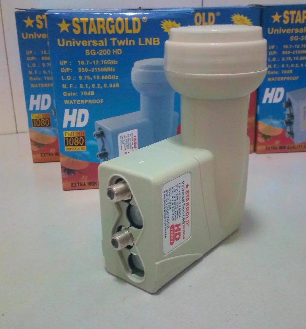 

STARGOLD SG-200HD digital HD Universal KU Band TWIN LNB High Gain Low noise satellite Dish LNB
