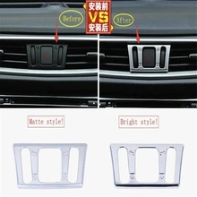 

Lapetus Accessories Middle Air AC Outlet Vent / Warning Light Button Frame Cover Trim For Nissan Murano 2015 2016 2017 2018 ABS