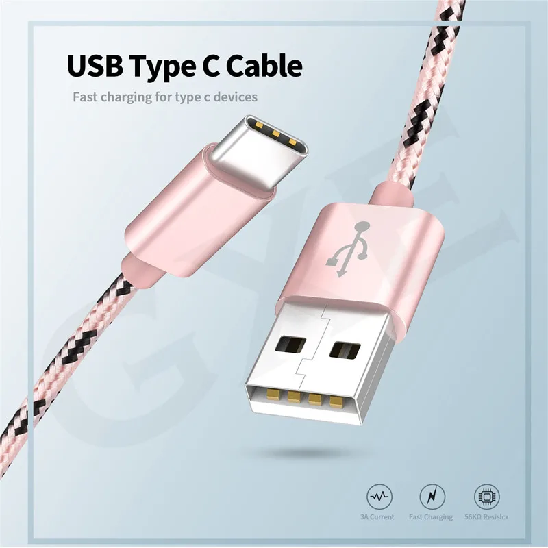 

GXE USB Type C Charger Cable For Xiaomi Redmi Note 7 Cable for Samsung Huawei Fast Charging USB C Cable Type-C USB Data Cord