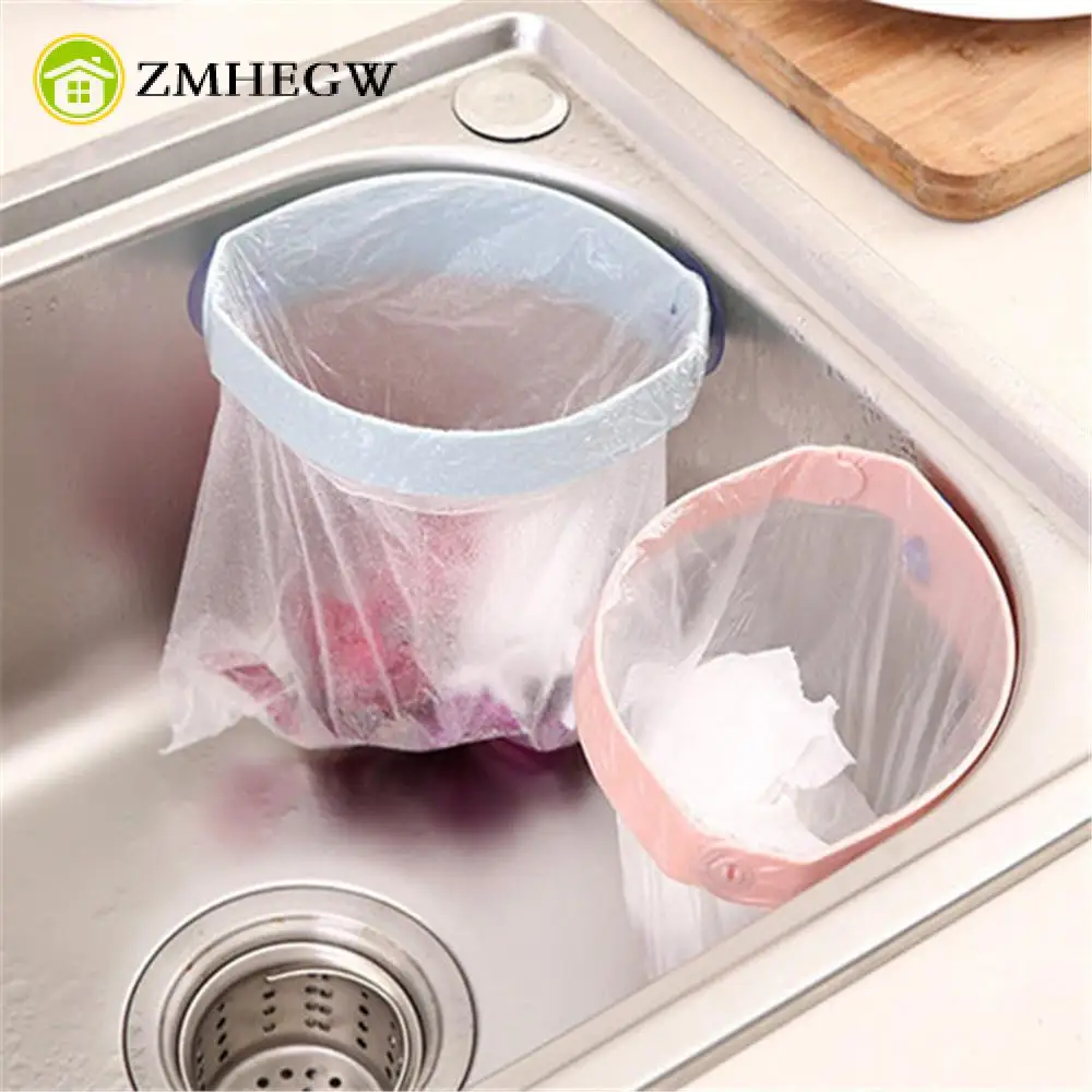 

Kitchen Clip Garbage Storage Rack Creative Power Suction Cup Garbage Bag Holder Household Kitchen Shelving Drain Rack Organizer