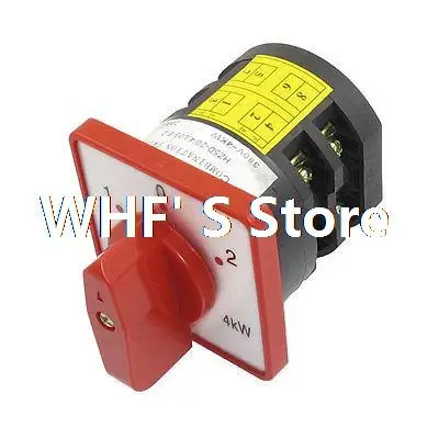 

Locking 4KW AC 380V 20A 8 Terminals 3 Position Cam Combination Changeover Switch