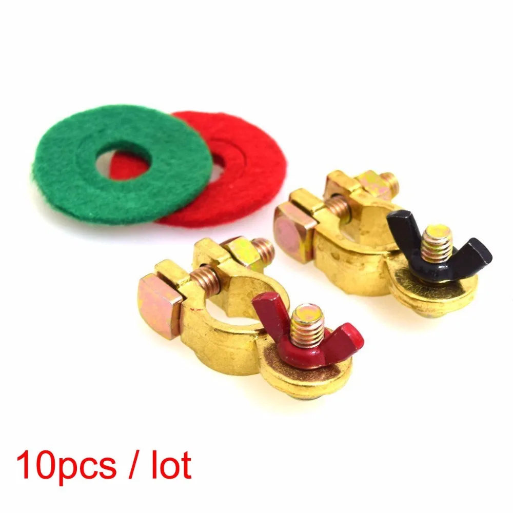 10 Pcs Pure Bronze Battery Terminal Kit with Battery Corrosion Terminal Protectors Marine