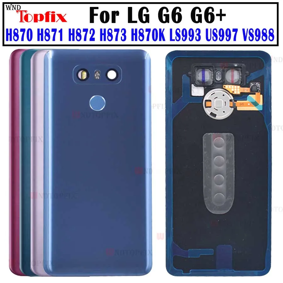 Задняя крышка для LG G6 Plus Крышка батарейного отсека корпуса с объективом камеры