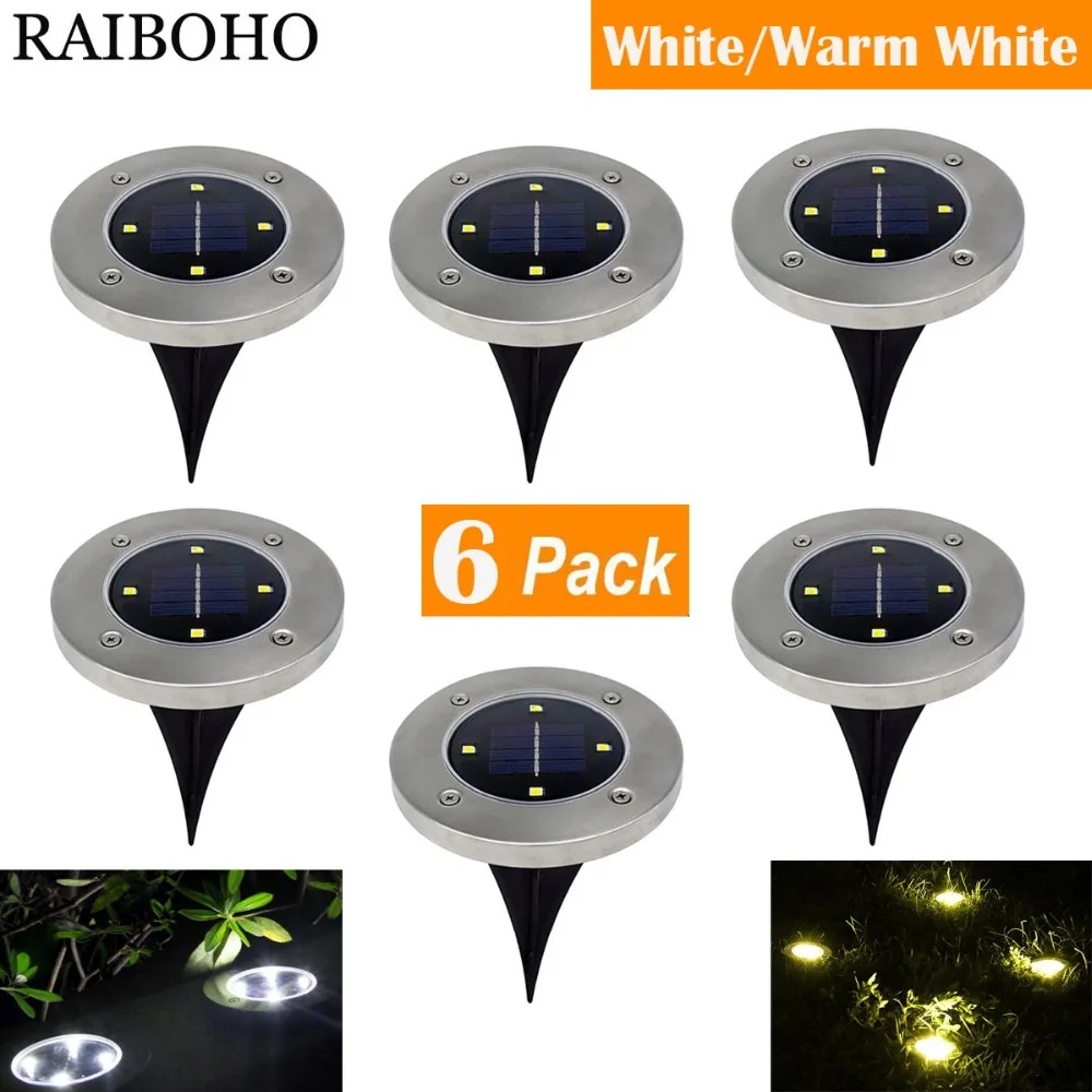 Koop 6 STKS Zonne energie Grond Lichten 4LED Zonne pad Lichten Outdoor Waterdichte Tuin Landschap Verlichting voor Yard Oprit Gazon