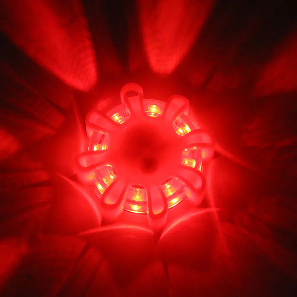 

Mini 8* LED Emergency Safety Flare Red Road Flare Magnetic Flashing Warning Night Lights Roadside Disc Beacon For Car Truck Boat