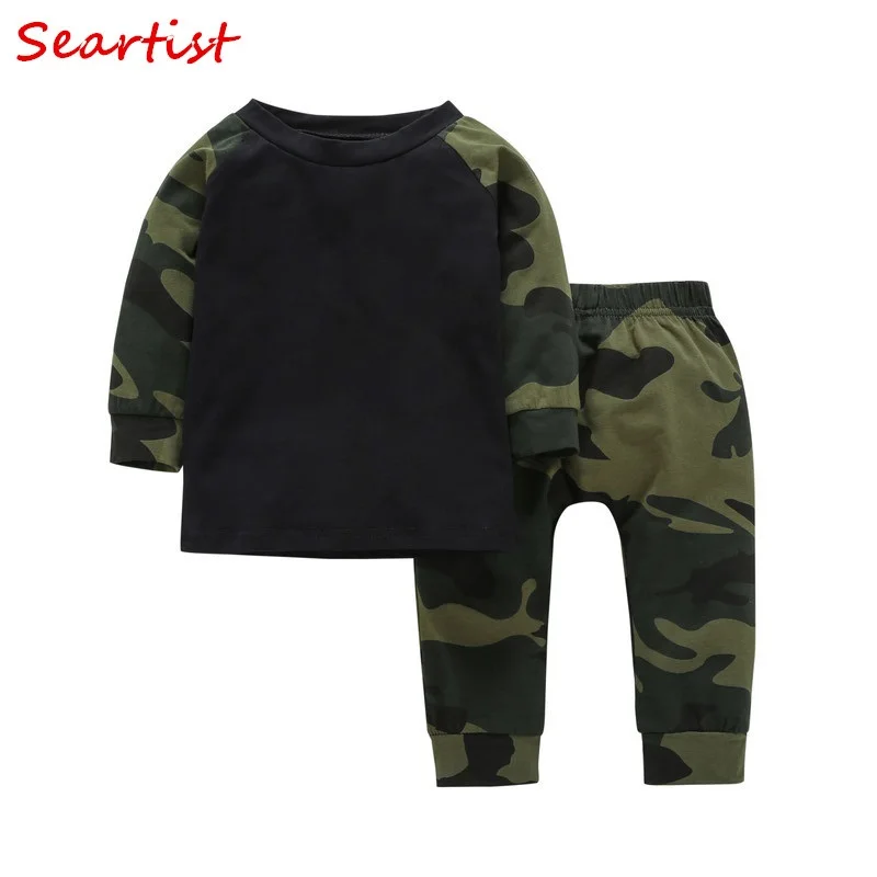 Seartist/Камуфляжный пуловер для маленьких мальчиков комплект одежды для бега, толстовка+ штаны детские камуфляжные Комплекты Одежда для маленьких мальчиков Новинка года, 23