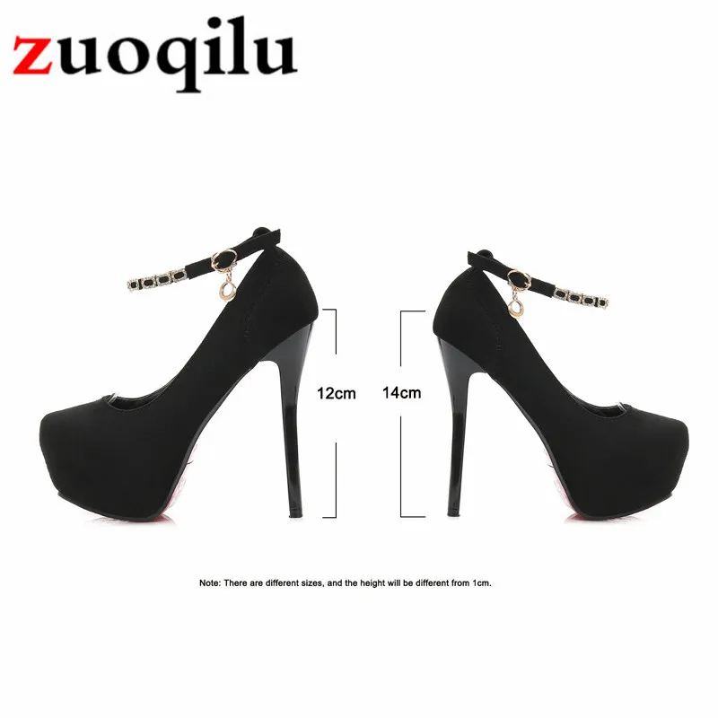 Пикантные стразы; туфли-лодочки на платформе и каблуке; женская обувь на высоком каблуке; женская свадебная обувь; Свадебная обувь; Цвет Черный; Каблук 12, 14 см