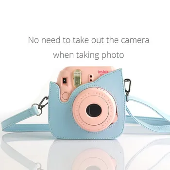 

Leather Camera Bag for Instax Mini 8 8+ 9 for Polaroid Photo Camera Protective Pouch Classic Vintage Instax Compact Camera Case