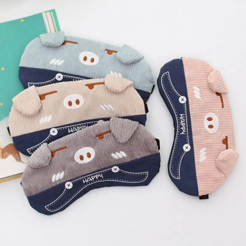 

Cute Pig Sleeping Eye Mask Cotton Eye Shade Cover Patckwork Blindfold Aid Beauty Eyeshade Shading Sleep Cover No Ice Bag