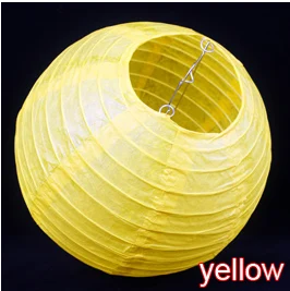 Дешево!(5 шт./партия) 12 ''(30 см) многоцветные китайское круглое бумажные фонарики светодиодные фонари для свадьбы День рождения украшения воздушный шар - Цвет: yellow