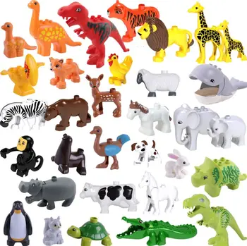

Compatible With Lepining Duploe Animal Series Model Figures Dinosaurs Lion Big Building Blocks Educational Toys For Children