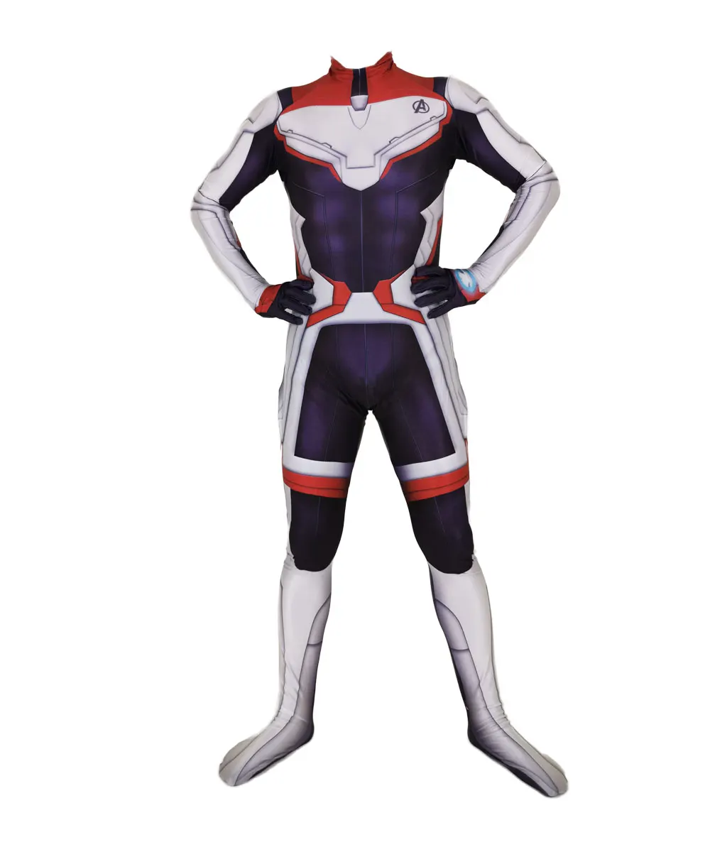 Avengers Endgame Quantum Realm Cosplay Costume Superhero Captain America Captain Marvel Zentai Bodysuit Suit Jumpsuits