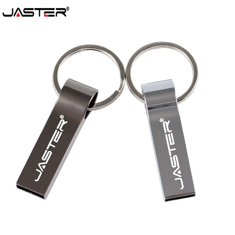 JASTER металлический флеш-диск USB 2,0 из нержавеющей стали 4 ГБ 8 ГБ 16 ГБ 32 ГБ 64 Гб 128 ГБ флеш-накопитель флешки карта памяти с брелком