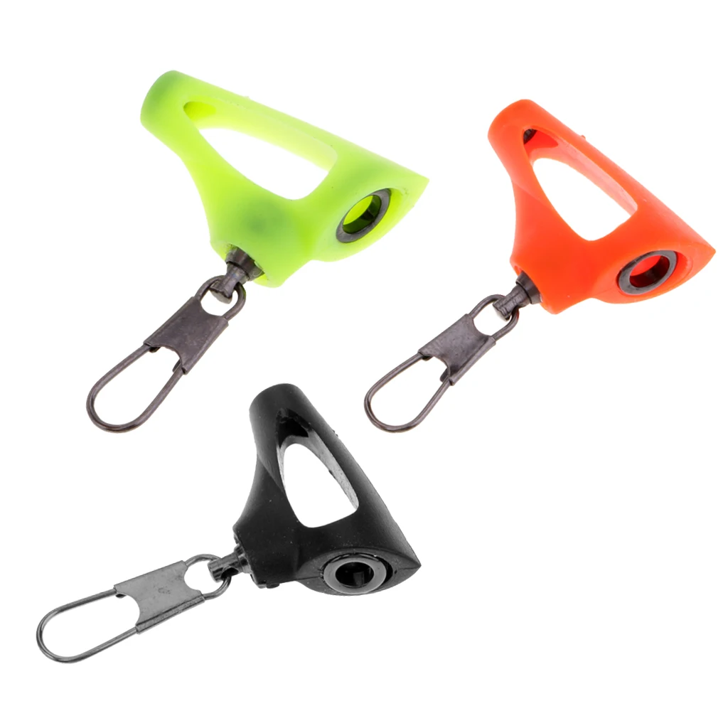 3pcs Stainless Steel & ABS Plastic Fishing Sinker Slide Connector with Snap Fish Finder Tackle Yellow / Orange / Black