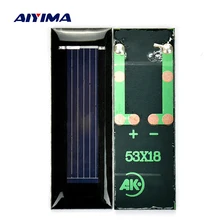 Aiyima 20pcs Mini 0.5V 100mA solar panel solar cells solar accessories For Science and Technology DIY 53*18*2.5mm