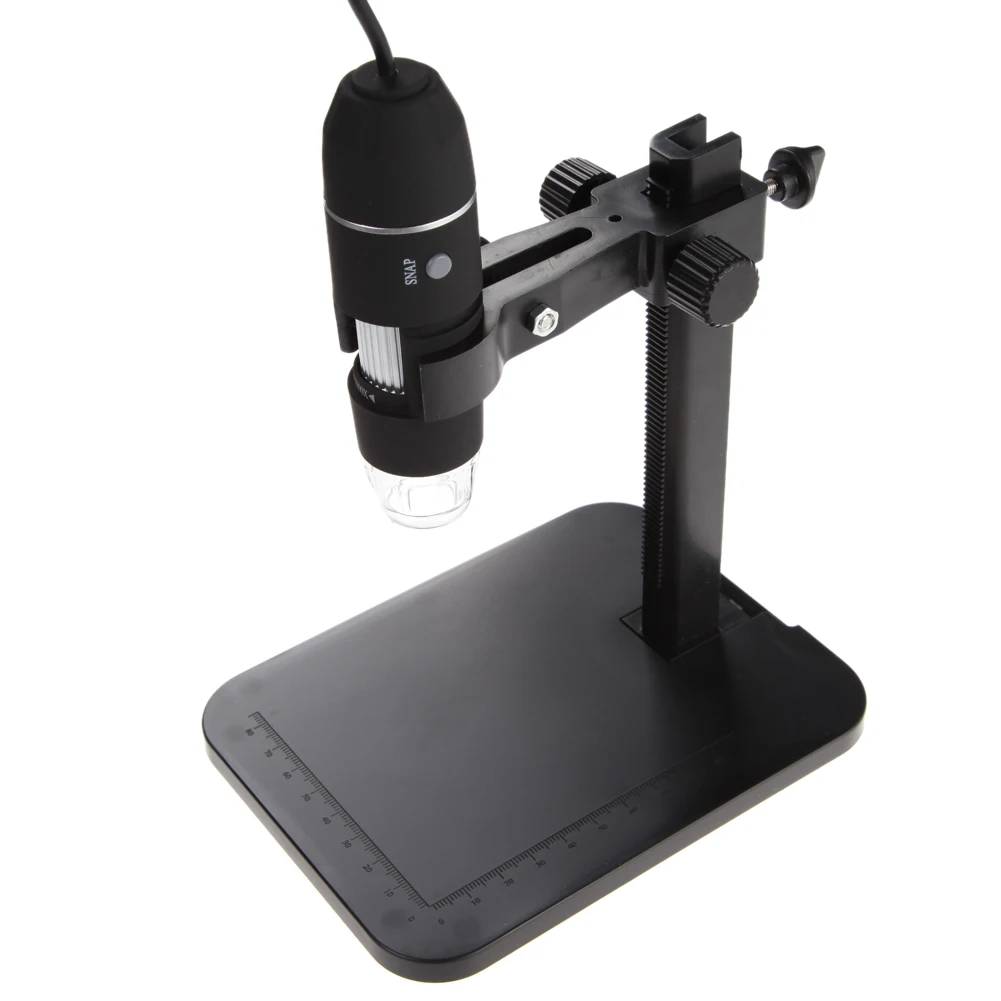 Microscopio digitale USB portatile 1000X 8 LED 2MP Microscopio digitale Endoscopio Fotocamera Lente d'ingrandimento + Supporto di sollevamento + Righello di calibrazione