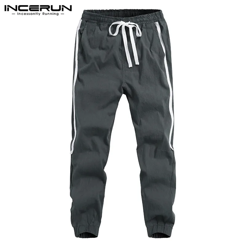 Streetwear HipHop Men's Pants Joggers Ankle-Length Side Striped Men Cotton Harem Pants Loose Fitness Sweatpants Hombre Patalon
