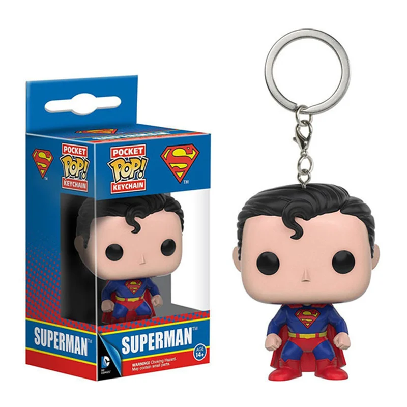 

FUNKO POP Pocket Pop Keychain Official Superman DC Comic Characters action Figure Collection Toys for children with retail box