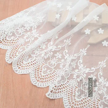 

2yards 34cm fashion French lace flower embroidery lace DIY wedding dress clothing accessories decoration mesh lace trim