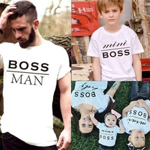 10 шт./партия, новинка года, Лидер продаж, свободная футболка с короткими рукавами для всей семьи Топ для папы, мамы и детей