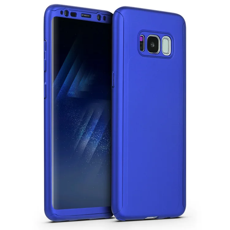 Чехол полностью защищающий телефон для samsung Galaxy S9 плюс чехол Роскошный Тонкий Жесткий ПК Противоударный телефона повышенной прочности с протекторным рисунком Чехлы AB22 - Цвет: Тёмно-синий