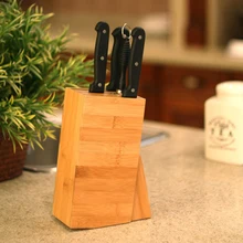 Прочная натуральная бамбуковая подставка для кухонных ножей Заточка для ножниц многоцелевой стеллаж для хранения деревянный нож блок высокого качества