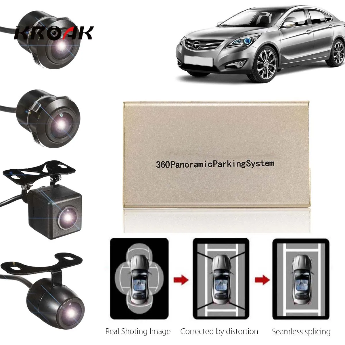 

Newest 360 Degree Car Panoramic Cam Bird View HD 1080P 4 Camera Parking Recording Camera DVR USB System TF Card DVR G-Sensor