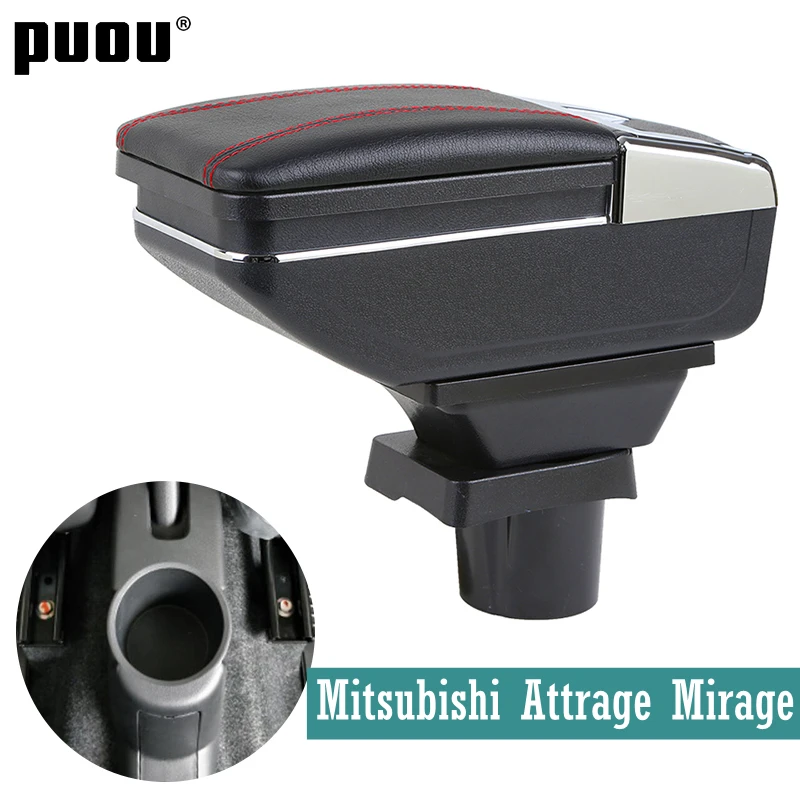 

Armrest box For Mitsubishi Attrage Mirage Rotatable Large space Center Centre Console Storage Box with Cup holder ashtray USB in