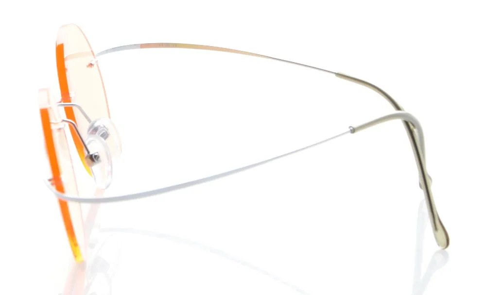 Eyekepper CG15026 Titanium Rimless Round Orange Тонированные Линзы Компьютер Очки Для Чтения Круг Читателей