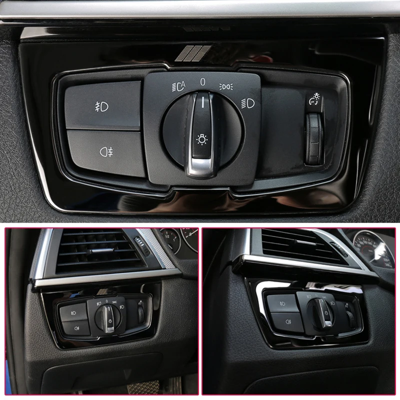 

For BMW F30 F34 320i 3 series Accessories Stainless steel Headlight Switch Buttons Decor Cover Interior Trim Car Styling Sticker