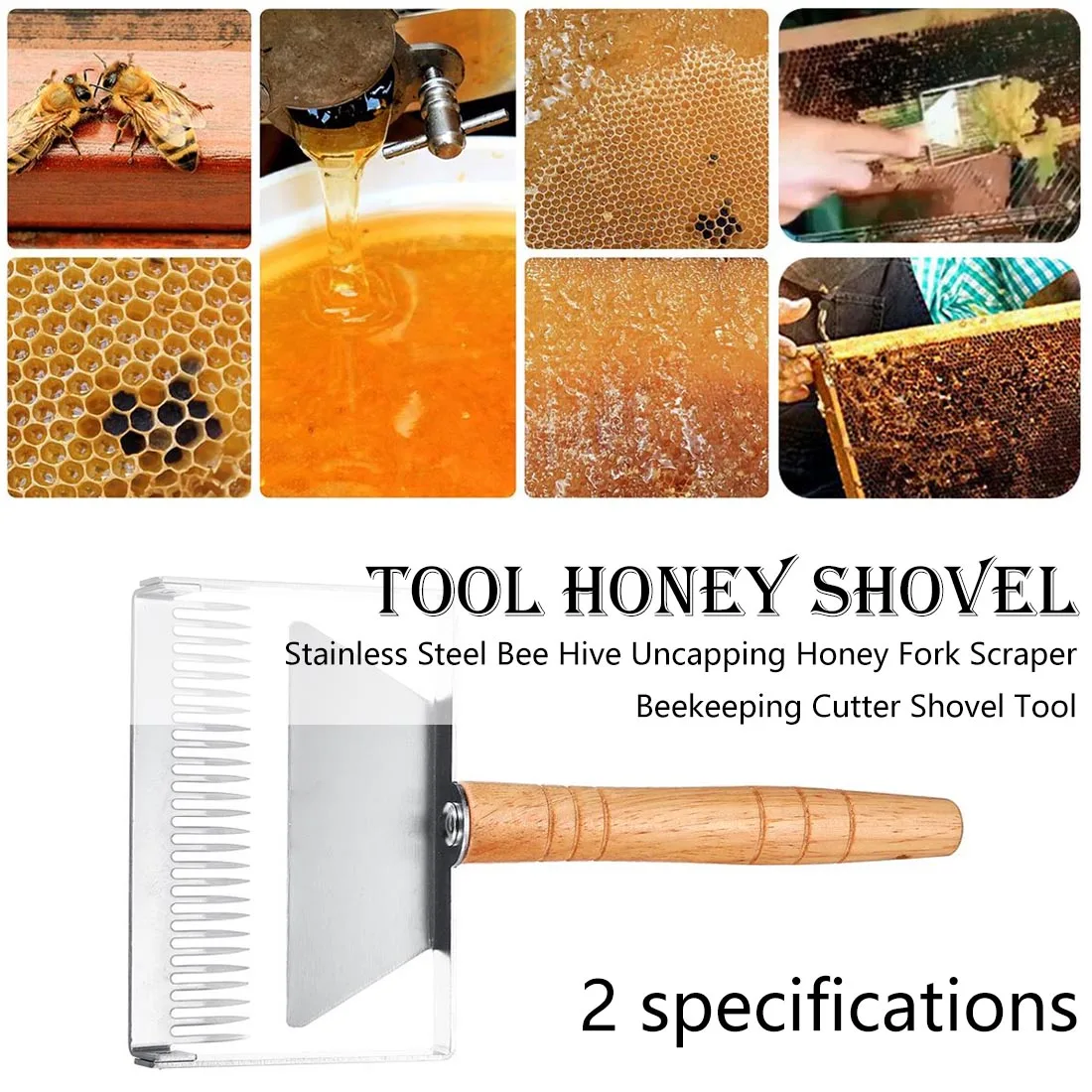 

1pc Collect Honey Tool Stainless Steel Bee Hive Uncapping Honey Fork Scraper Beekeeping Cutter Shovel