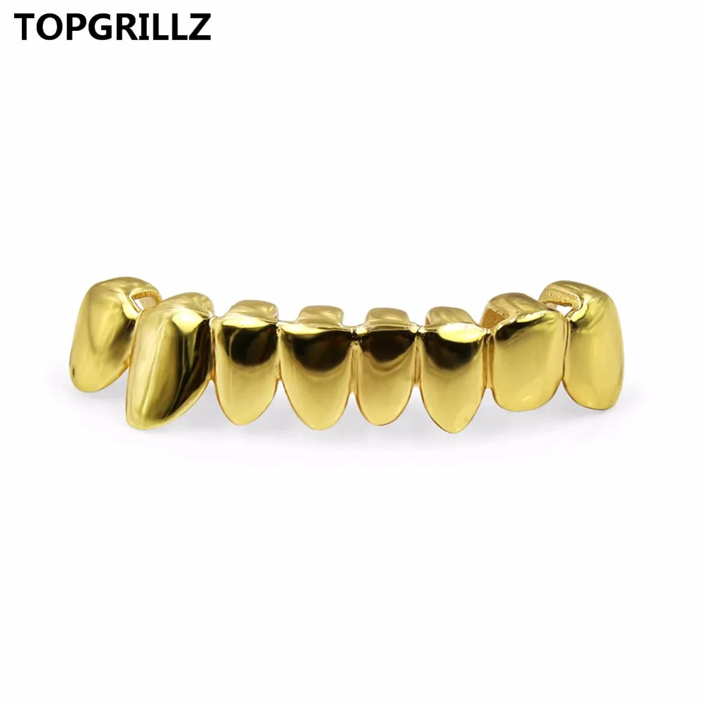 

TOPGRILLZ Yellow GOLD Color PLATED DRIP STYLE Teeth GRILL DRIPPING Bottom GRILLZ Shaped Tooth Grills