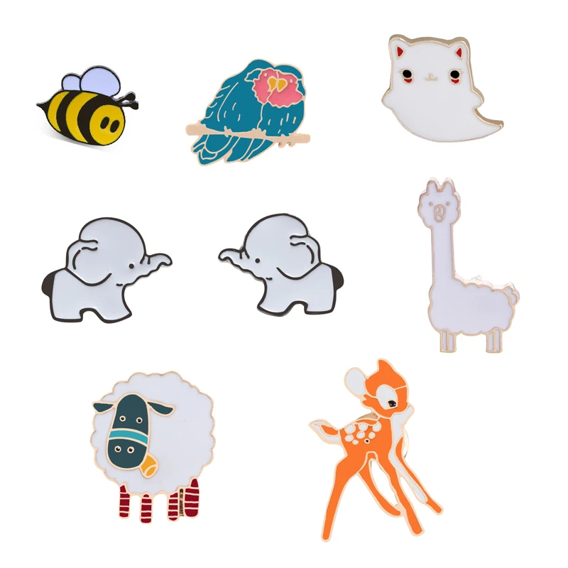 

Enamel Lapel Pin Elephant Deer Bird Bees Brooches Pins Cute jewelry for Women Girls Shirt Badge Hat Backpack Toy Decoration Gift