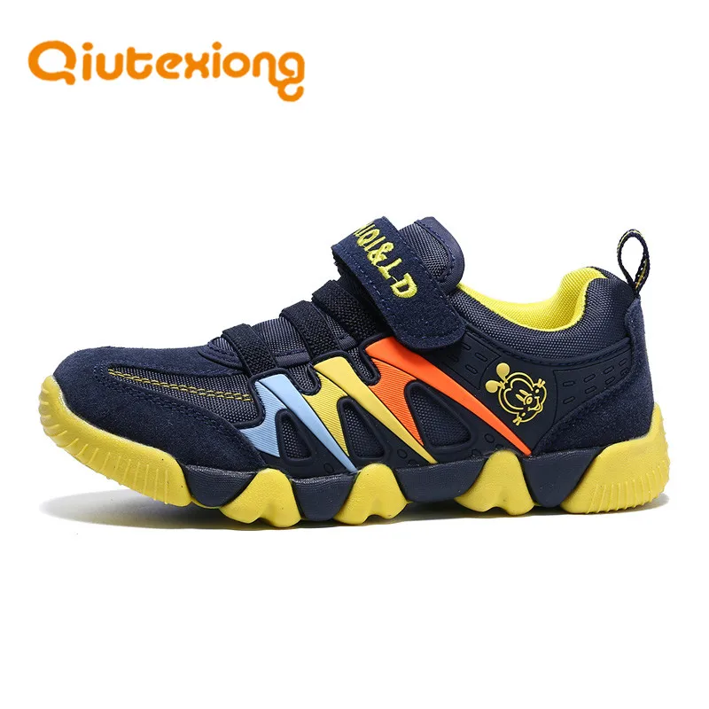 QIUTEXIONG/детская обувь из натуральной кожи; детские кроссовки для девочек и мальчиков; обувь для школы; спортивная обувь для бега; дышащая детская обувь