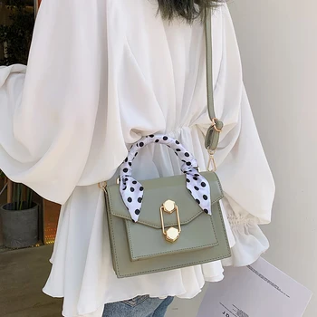 

New small bag female new wild Messenger bag shoulder fashion handbag silk scarf small square bag