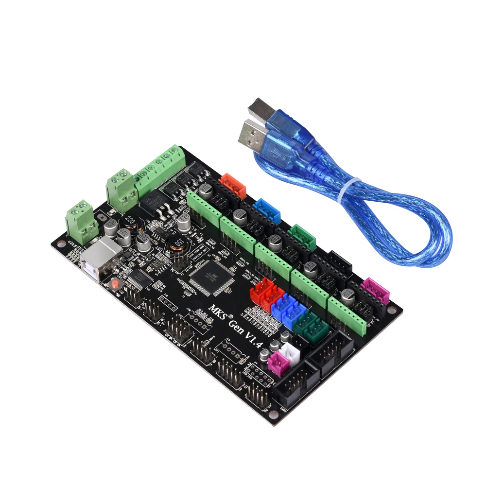 MKS Gen V1.4 плата управления Комплект RepRap mks gen l+ 5 шт. TMC2130/TMC2208/Drv8825/A4988 драйверы+ 12864LCD для 3d принтера запчасти