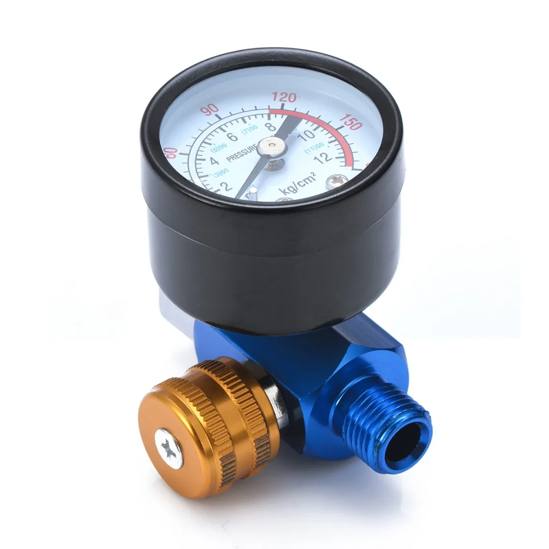 1/4" Air Pressure Regulator Aluminum Alloy Spray Gun Pressure Gauge Regulator In-Line Water Trap Filter Pneumatic Tools