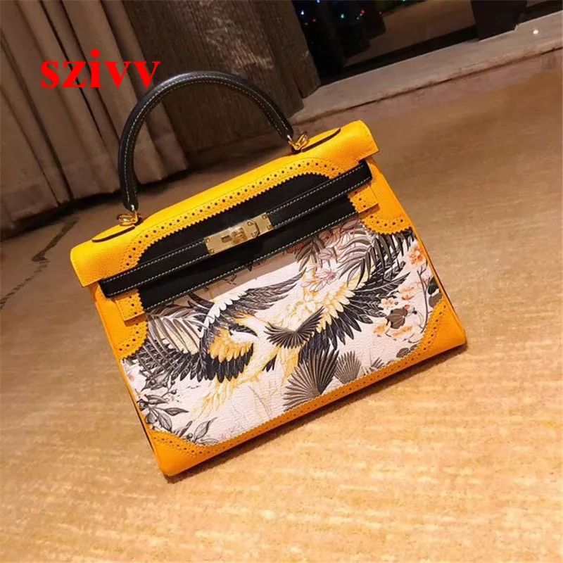 

100% Genuine cow Leather Luxury Handbags Bags Designer Crossbody Bags For Women Famous Brand Runway full handmade 090610
