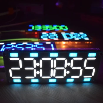 

High Quality DIY Large Screen 6 Digit Two-Col LED Clock Kit Touch Control w Temp/Date/Week