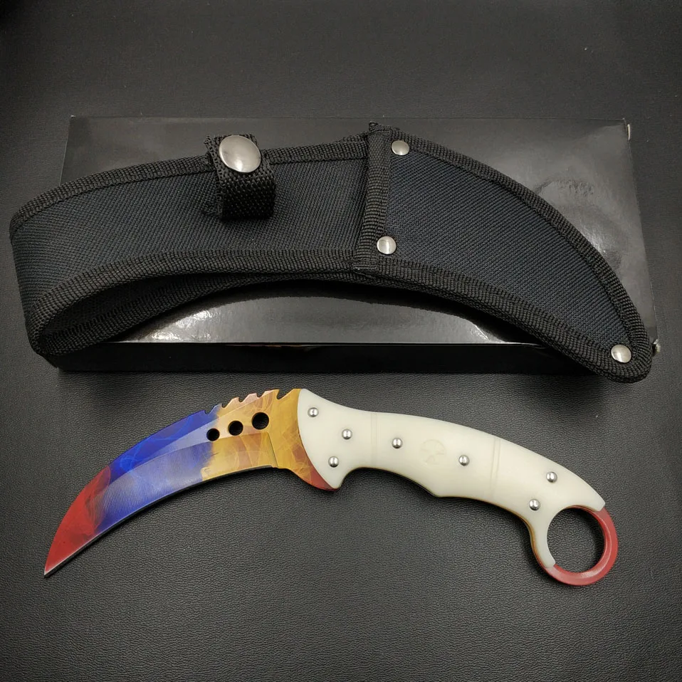 Ceny Dropship tactical CSGO karambit nóż tygrys ząb ostrze stałe nóż doppler polowanie rescue nóż znikną kolor płaszcza nóż