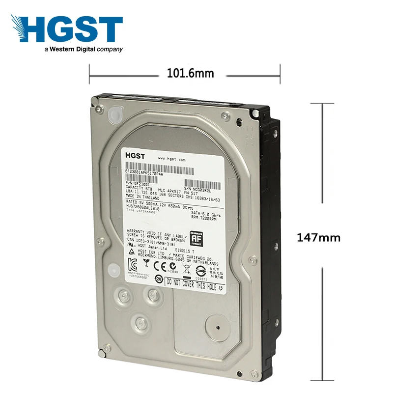 Original Disassembled USED Hard Drive For Hitachi HGST Brand 500Gb 3.5" HDD SATA 8-16M 5400-7200RPM Desktop PC Internal Disk