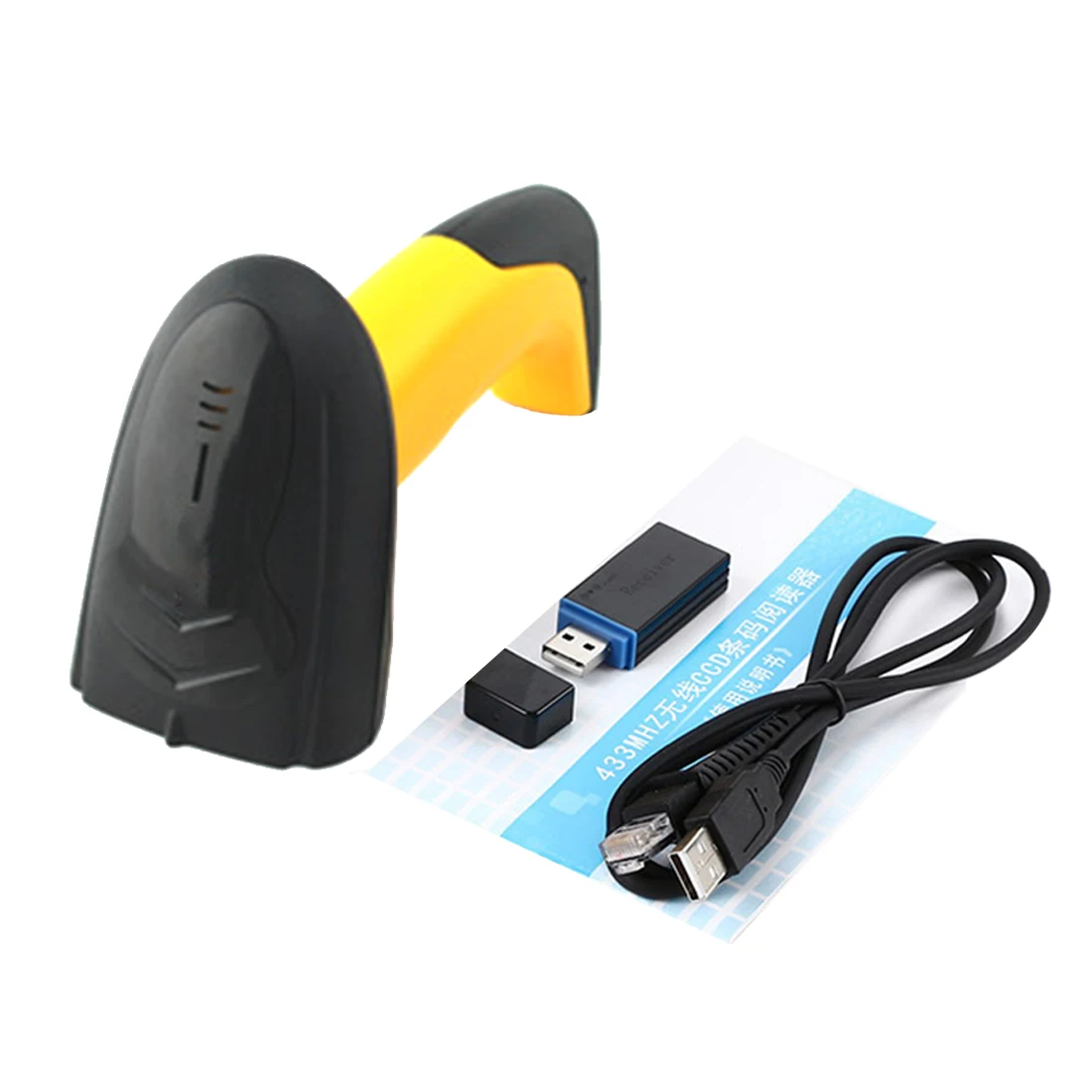 

100% Brand New Hot Wireless CCD Barcode Scanner Red Light Label Reader Handheld Barcode Scanning Gun for Supermarket Shop