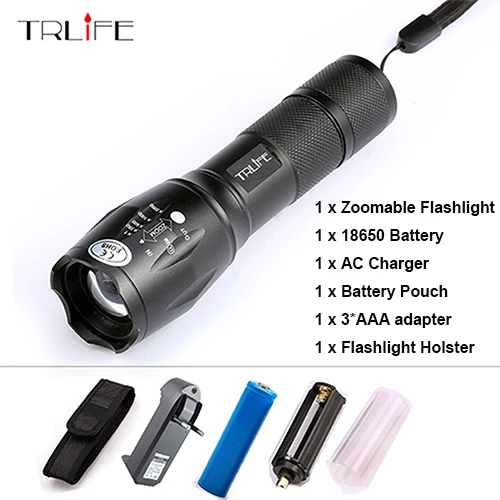 E17 Flash Lights L2 T6 алюминиевый водонепроницаемый масштабируемый светодиодный фонарь с 5 режимами с аккумулятором 18650 или AAA - Испускаемый цвет: option E