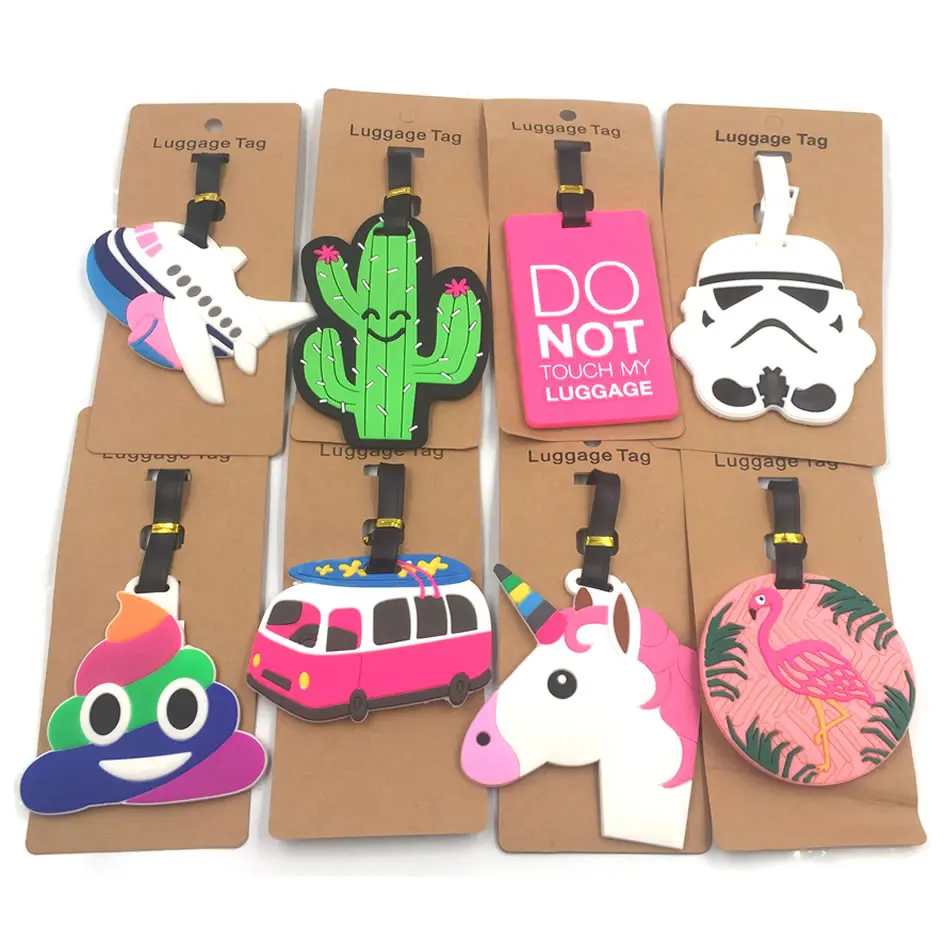 

Portable Label Travel Accessories Star Wars Luggage Tags Animal Cartoon Silica Gel Suitcase ID Addres Holder Baggage Boarding