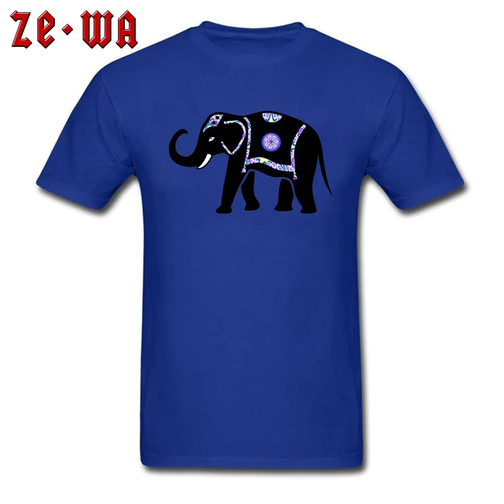 Big Black Thailand Elephant Summer/Autumn All Cotton O-Neck Tees Short Sleeve Fashionable Tee-Shirts Discount Normal T-Shirt Big Black Thailand Elephant  blue
