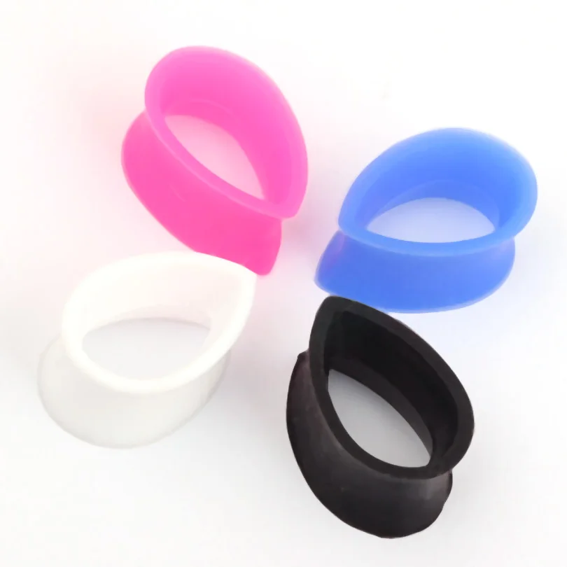 

2pcs Free Shipping Big Size 4-22mm Drop Shape Silicone Teardrop Ear Flesh Tunnel And Plugs Piercing Body Jewelry For Women Men
